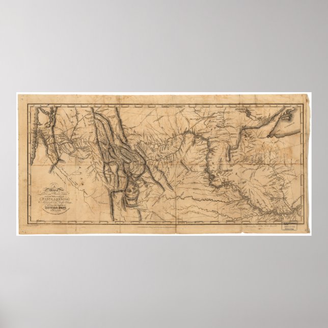 Poster Mapa de Lewis & Clark na América Ocidental 1814 (Frente)