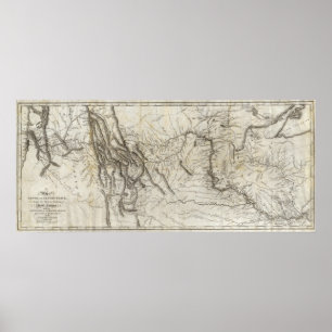 Pôster Mapa de Lewis e Clark's Track 2