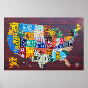 Pôster Mapa de Licença dos Estados Unidos 2012 Ed. 1
