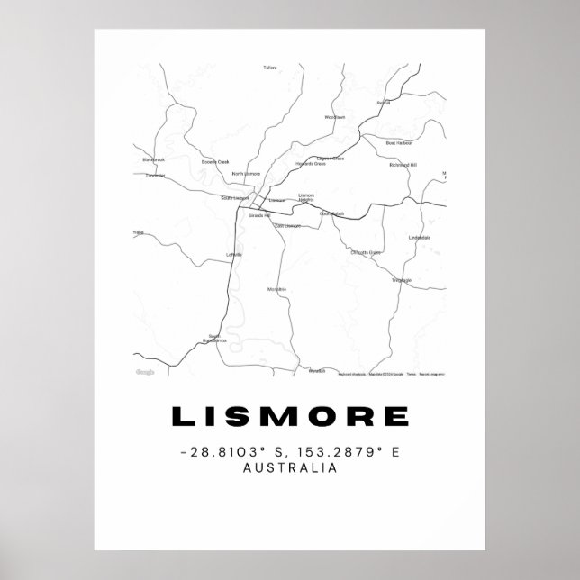 Poster Mapa de Lisboa minimalista com coordenadas (Frente)