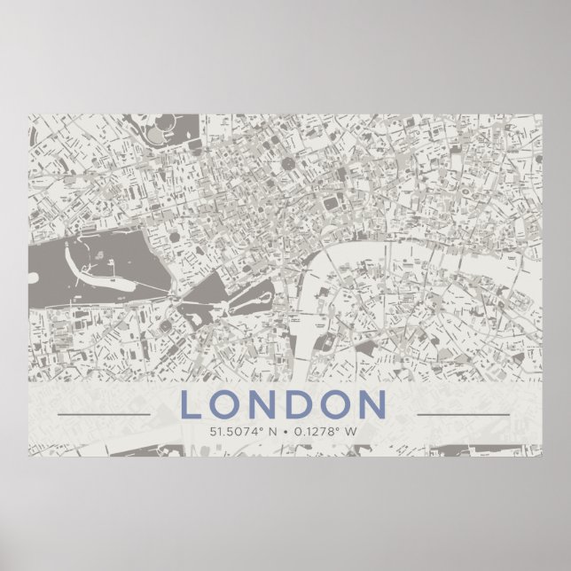 Pôster Mapa de Londres (Frente)