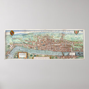 Poster Mapa de Londres1560