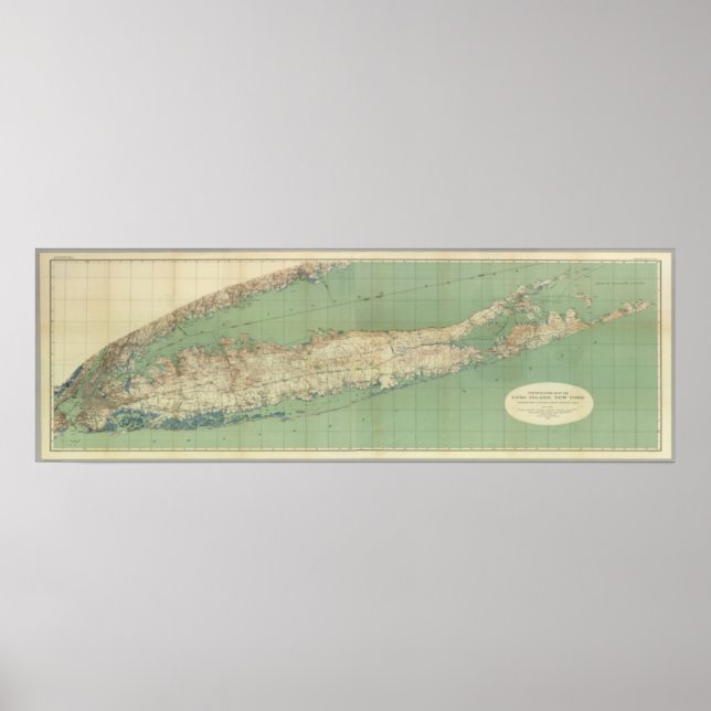 Poster Mapa De Long Island (Frente)