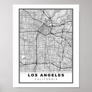 Poster Mapa de Los Angeles