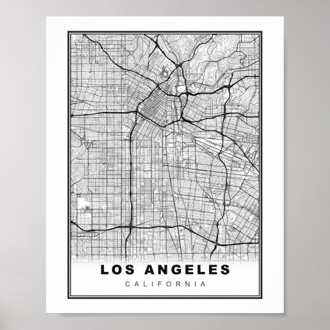 Poster Mapa de Los Angeles (Frente)