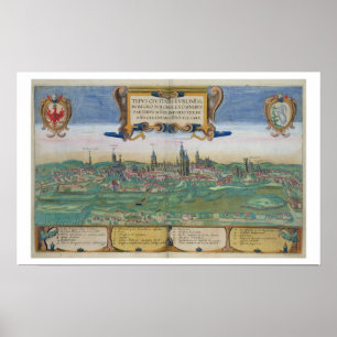 Poster Mapa de Lublin, de "Civitates Orbis Terrarum"