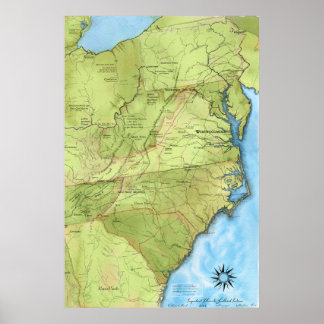 Poster Mapa de lugares importantes para os índios do Sude