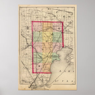 Poster Mapa de Macomb County, Michigan