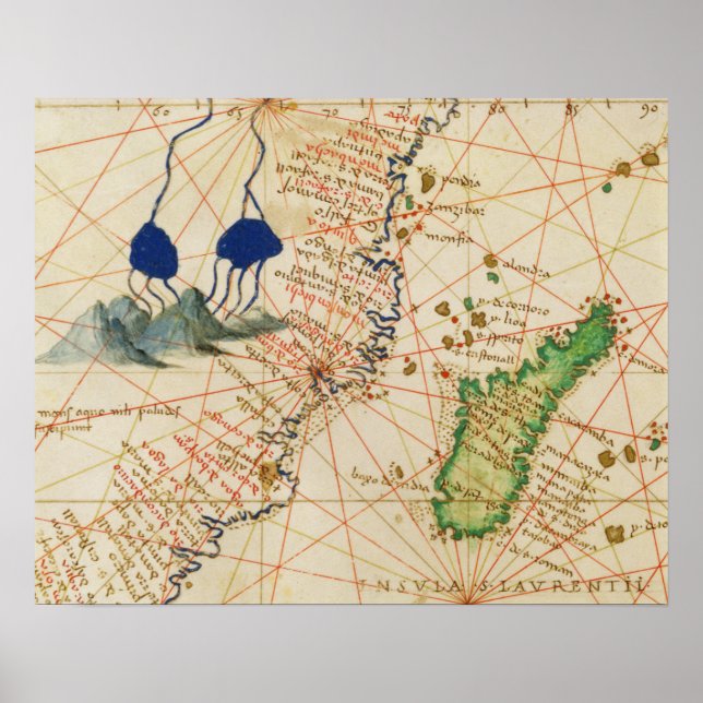 Poster Mapa de Madagáscar (Frente)