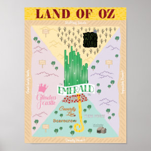 Poster Mapa de mágico de Oz