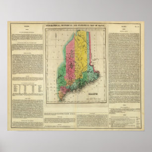 Pôster Mapa de Maine