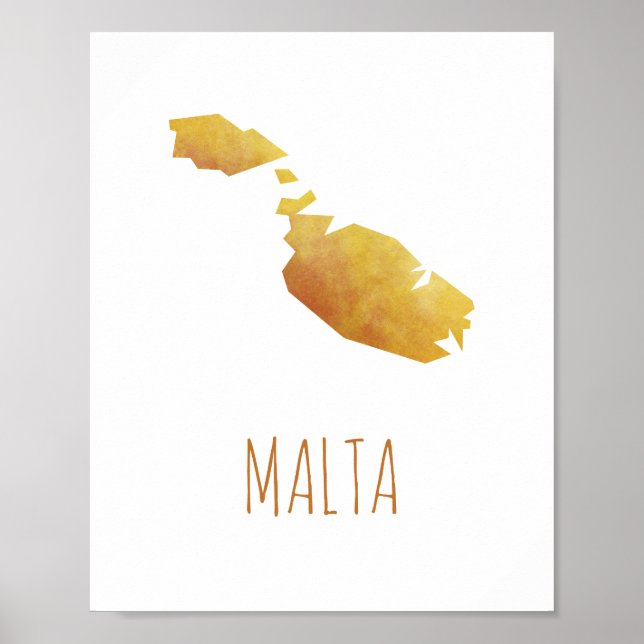 Pôster Mapa de Malta (Frente)