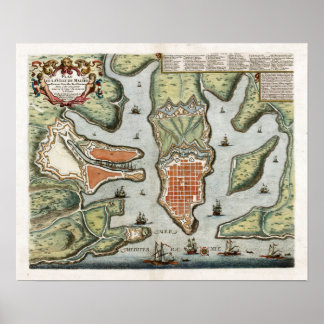 Pôster Mapa de Malta de 1725