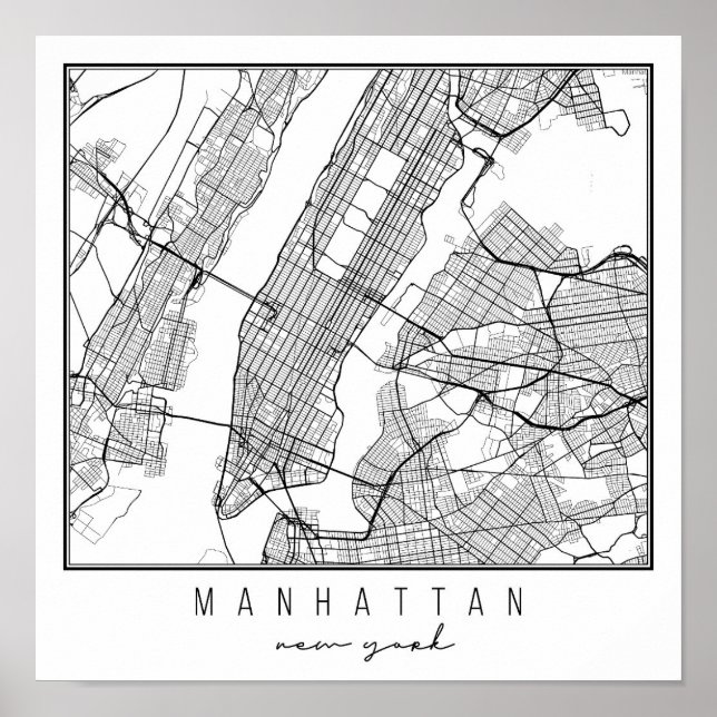 Poster Mapa de Manhattan Nova Iorque (Frente)