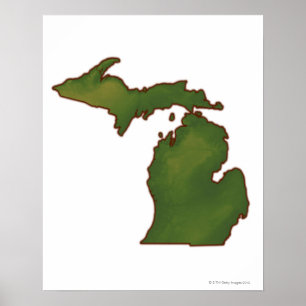 Poster Mapa de Michigan 4