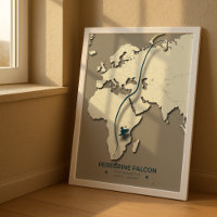 Mapa de migração do Falcão Peregrino - Minimalista