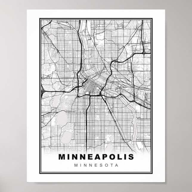 Poster Mapa de Minneapolis (Frente)