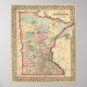 Poster Mapa de Minnesota por Mitchell