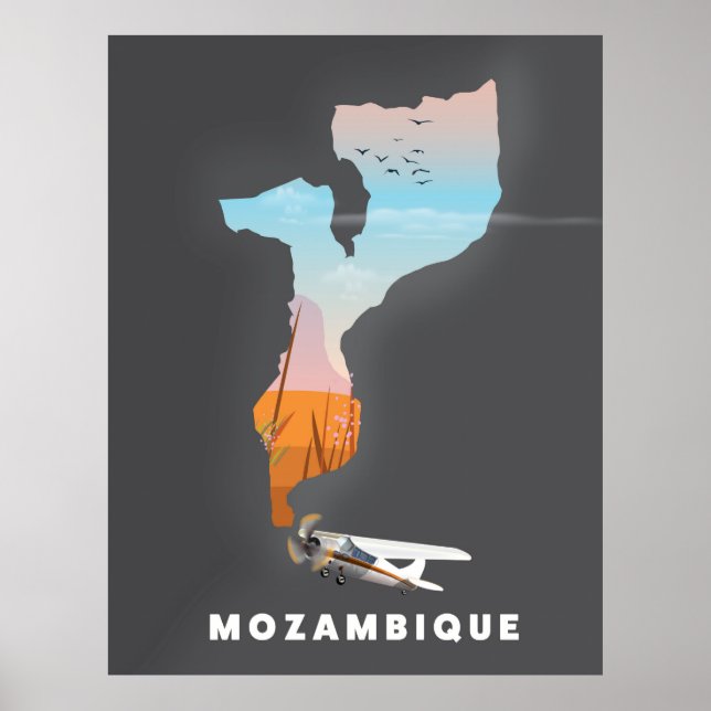 Poster Mapa de Moçambique (Frente)