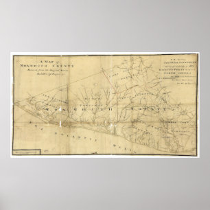 Pôster Mapa de Monmouth County New Jersey (1781)