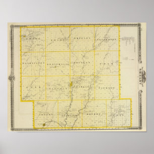 Poster Mapa de Monona County, estado de Iowa