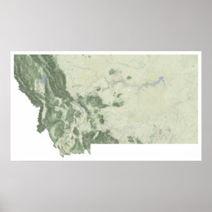Pôster Mapa de Montana