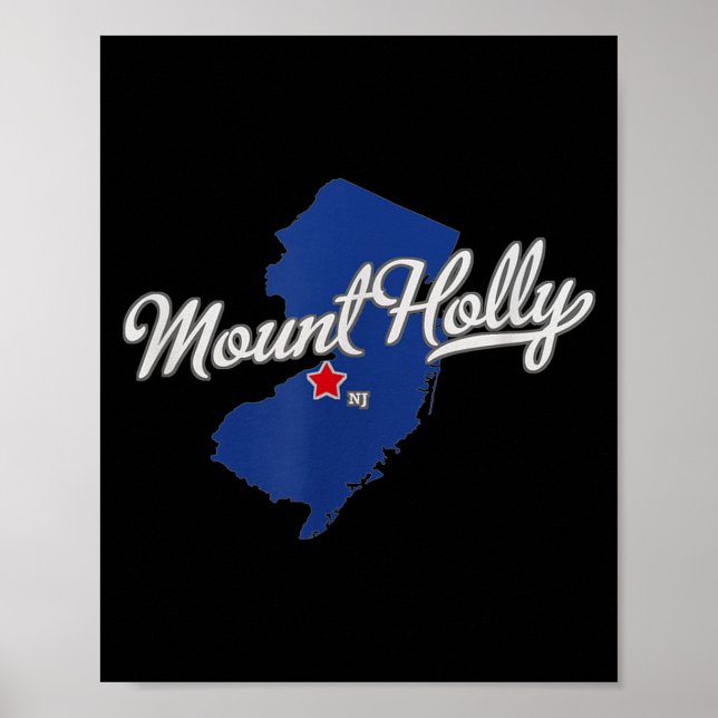 Poster Mapa de Mount Holly Nova Jersey Nj  (Frente)