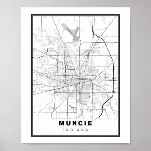 Poster Mapa de Muncie