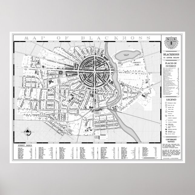 Pôster Mapa De Muro Da Cidade De Blackross (Frente)