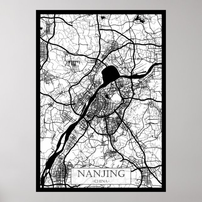 Poster Mapa de Nanquim China (Frente)
