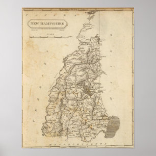 Poster Mapa de New Hampshire por Arrowsmith