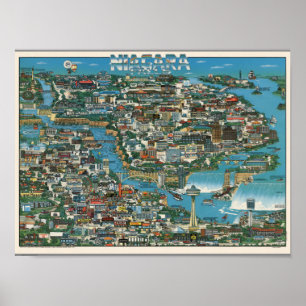 Poster Mapa de Niagara Falls