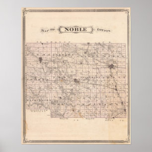 Poster Mapa de Noble County