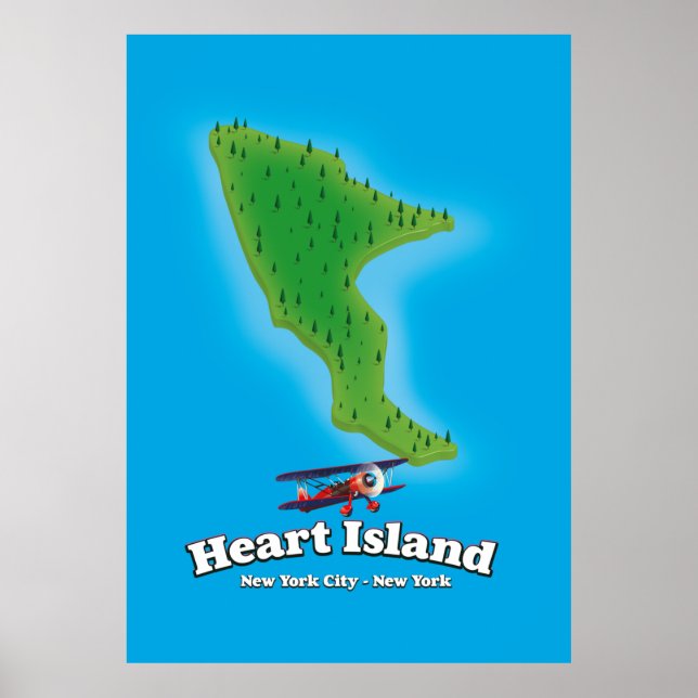 Poster Mapa de Nova Iorque Hart Island (Frente)