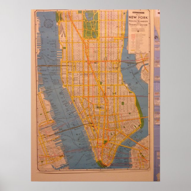 Poster Mapa de Nova York,Cartaz (Frente)