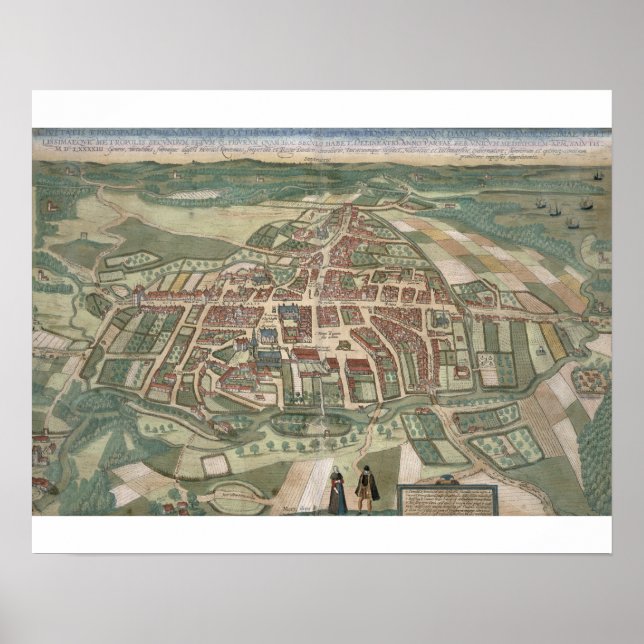 Poster Mapa de Odense, de Civitates Orbis Terrarum, por (Frente)