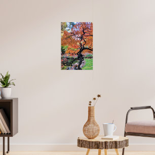 Poster Mapa de Outono Laceleaf Japonês Botânico