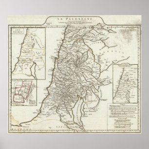 Pôster Mapa de Palestina