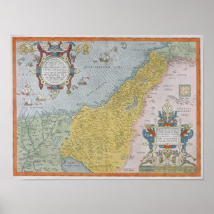 Poster Mapa de Palestina