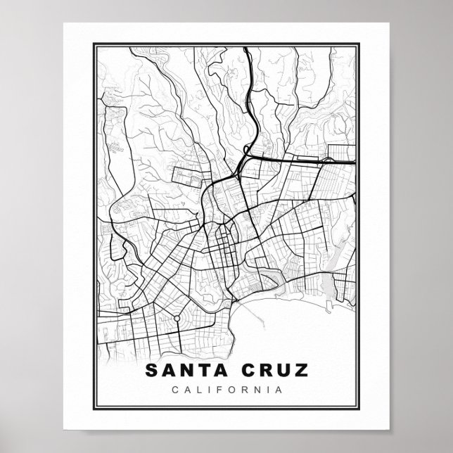 Poster Mapa de papais noeis Cruz (Frente)