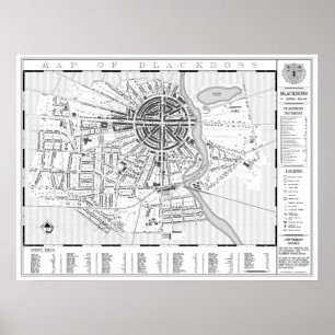 Pôster Mapa de parede da cidade de Blackross