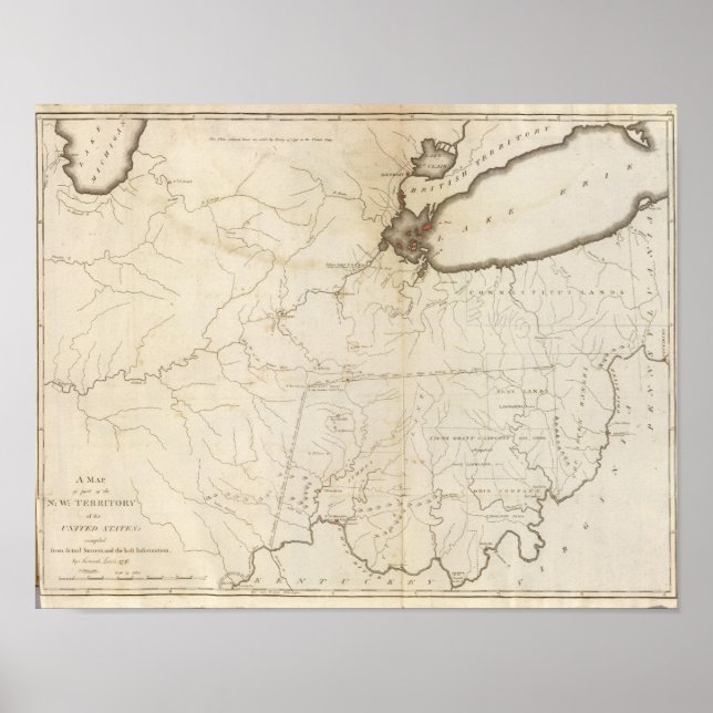 Poster Mapa de parte do Território do Noroeste (Frente)
