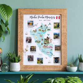 Poster Mapa de Peru em Aquarela | Fotos de Férias