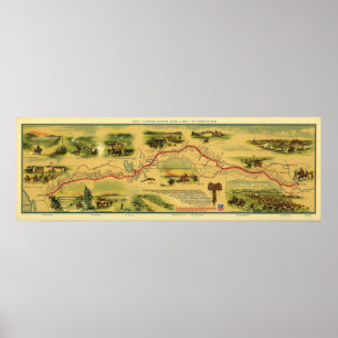 Poster Mapa de Pony Express por William Henry Jackson