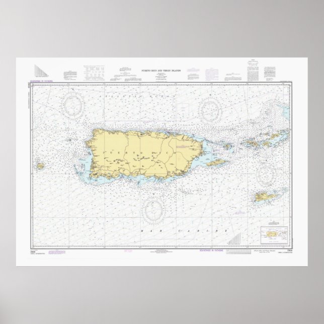 Poster Mapa de Porto Rico (1981) Ilha do Encantamento (Frente)