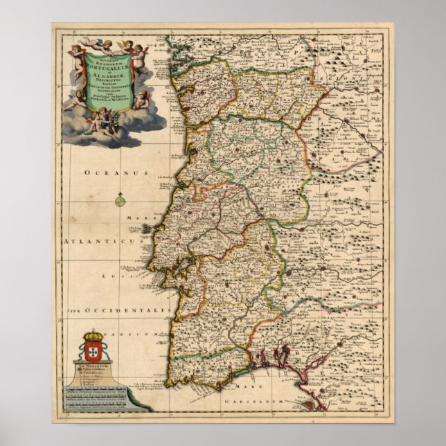 Poster Mapa de Portugal em 1690 (Frente)