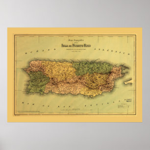 Poster Mapa de Puerto Rico (1886)
