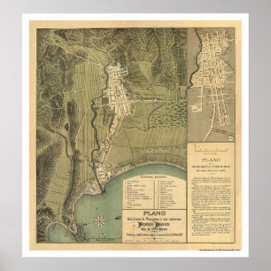 Poster Mapa de Puerto Rico por Federico Drouyn 1888