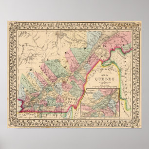 Pôster Mapa de Quebeque por Mitchell