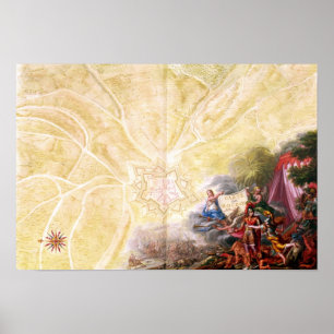 Pôster Mapa de Rocroi, 'de Atlas de Louis XIV'
